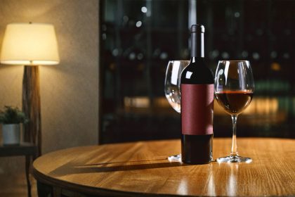 Sticlă de vin roșu