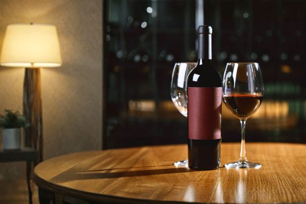 Sticlă de vin roșu